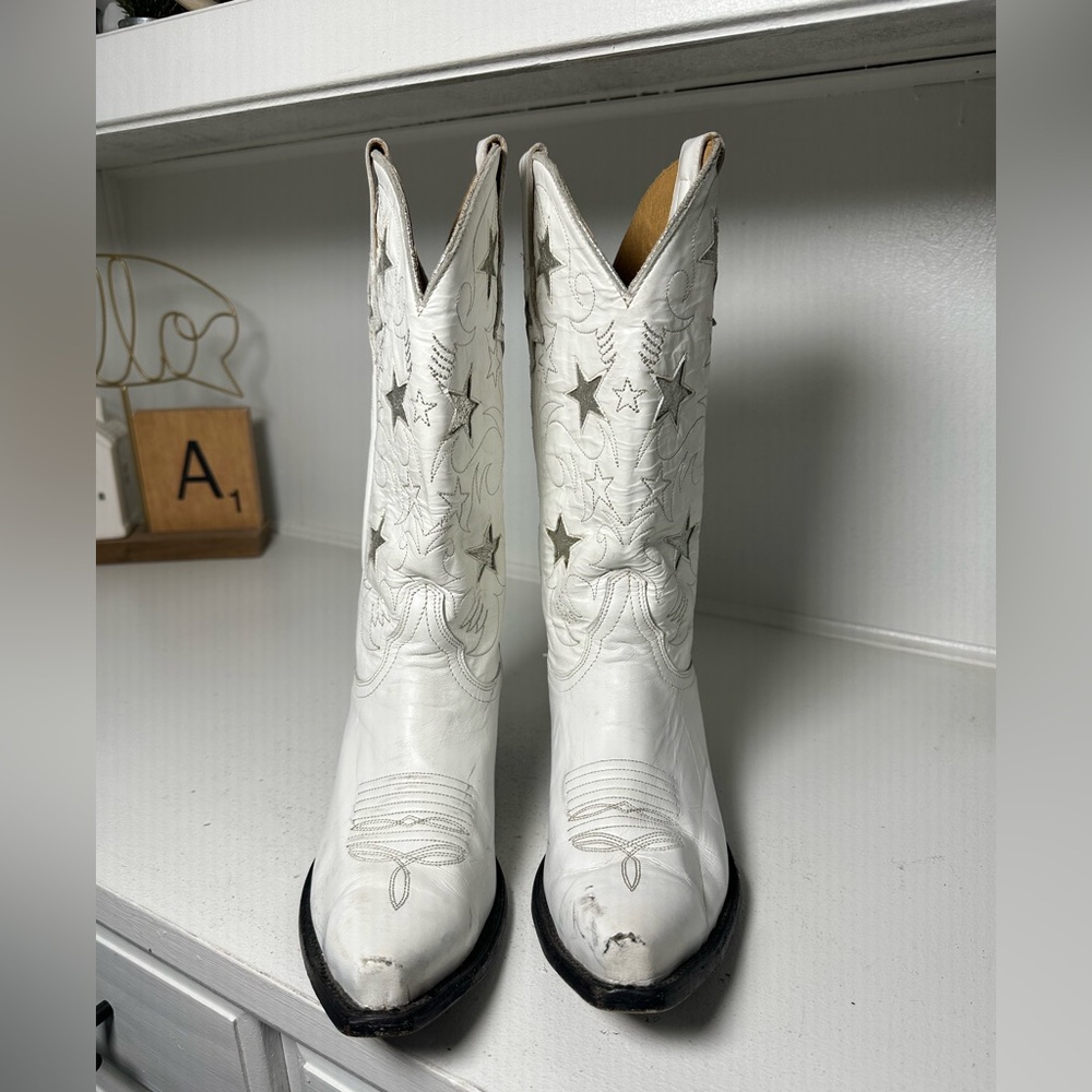 Idyllwind White Star Cowboy Boots Western Embroidered Cowgirl Women’s 7.5B - Picture 2 of 9